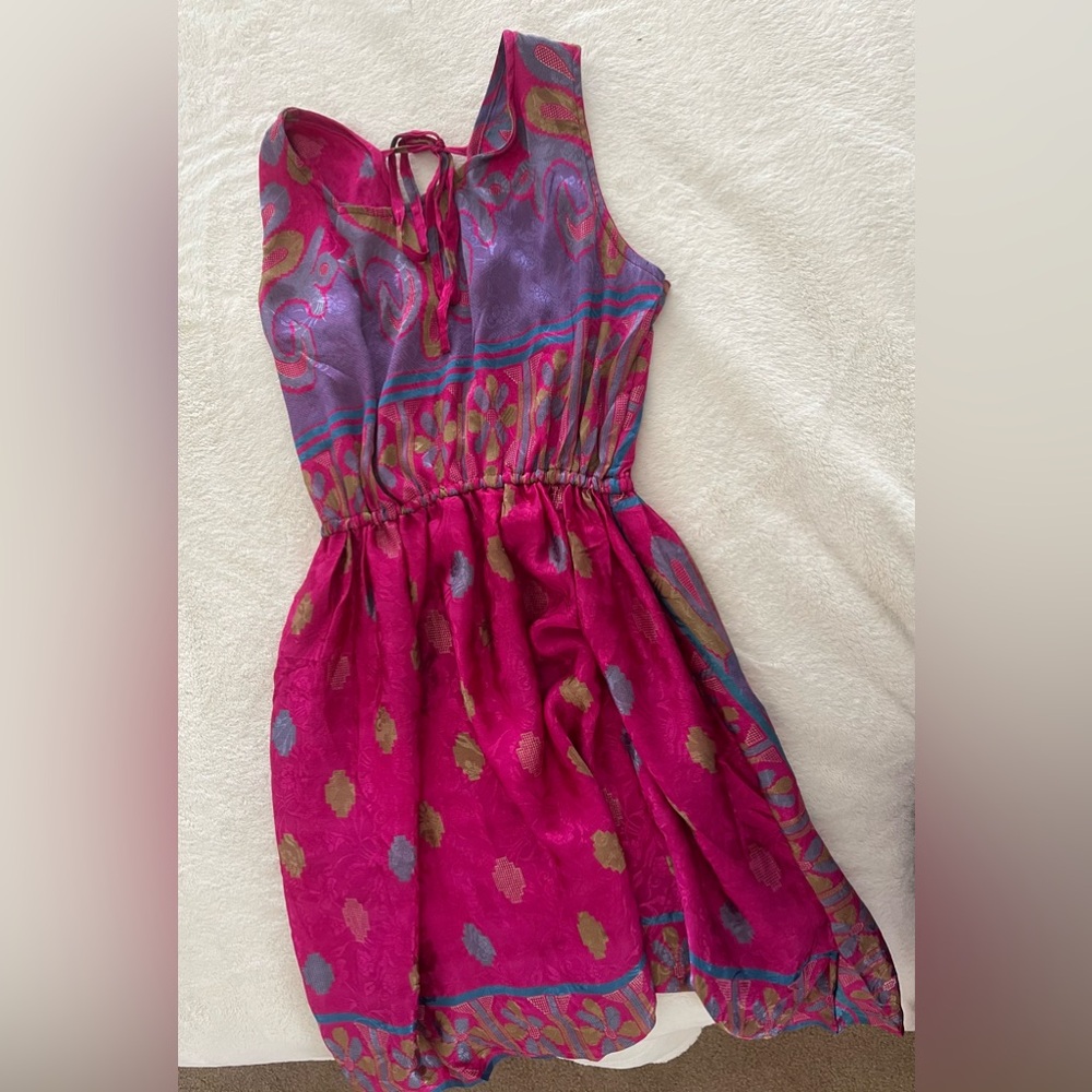 Dress from Italy, 100% silk, size S (no tags) beautiful print and color